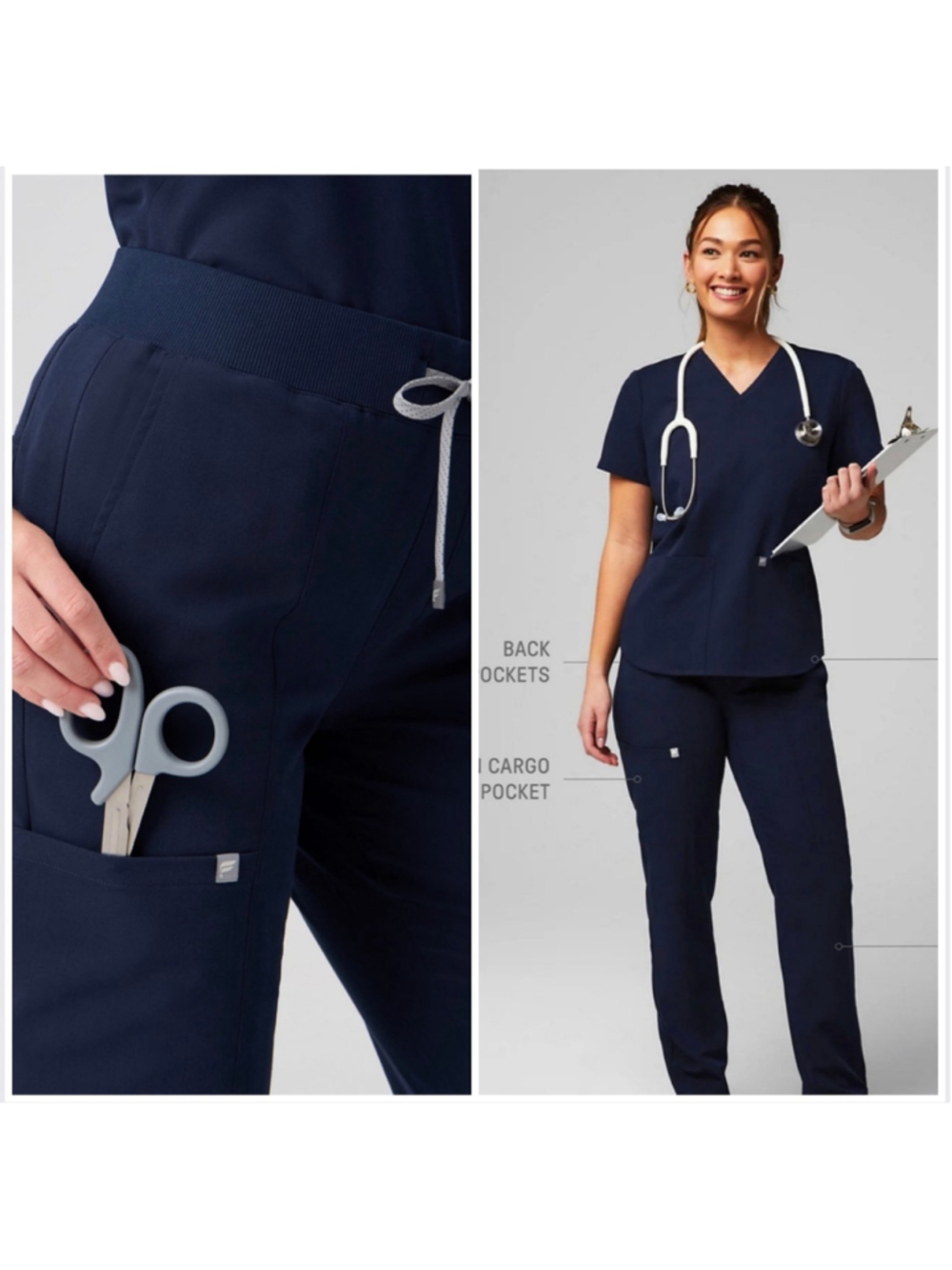 Fabletics Ion Scrub Pants XS Navy Blue